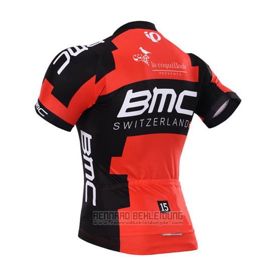 2015 Fahrradbekleidung BMC Shwarz und Orange Trikot Kurzarm und Tragerhose